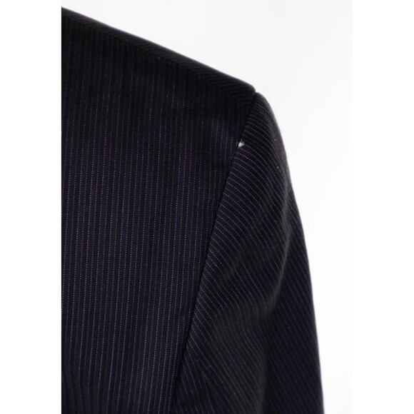 JOE JOSEPH ABBOUD Striped 2 button Blazer Black Jacket 100% Wool Sport coat 40L - Picture 7 of 13